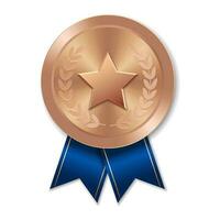 Bronze award medal with star Illustration from geometric shapes vector