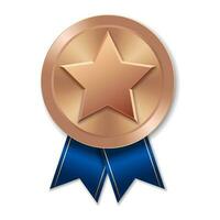 Bronze award medal with star Illustration from geometric shapes vector