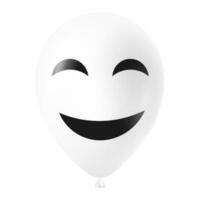 Halloween white balloon illustration with scary and funny face vector