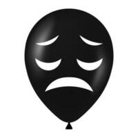 Halloween black balloon illustration with scary and funny face vector