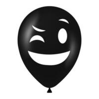 Halloween black balloon illustration with scary and funny face vector