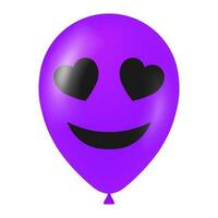 Halloween purple balloon illustration with scary and funny face vector