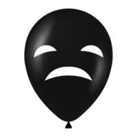 Halloween black balloon illustration with scary and funny face vector