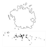 muy detallado federado estados de micronesia mapa con fronteras aislado en antecedentes vector