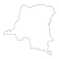 Highly detailed Democratic Republic of the Congo map with borders isolated on background vector