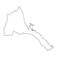 Highly detailed Eritrea map with borders isolated on background vector