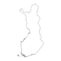 Mapa de Finlandia muy detallado con bordes aislados en segundo plano. vector