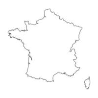 Highly detailed France map with borders isolated on background vector