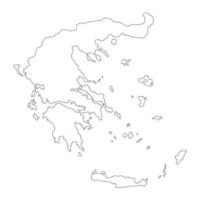 Mapa de Grecia muy detallado con bordes aislados en segundo plano. vector