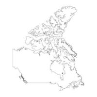 Canadá mapa muy detallado con bordes aislados en segundo plano. vector