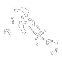 Highly detailed Bahamas map with borders isolated on background vector