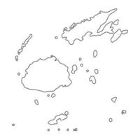 mapa muy detallado de Fiji con bordes aislados en el fondo vector