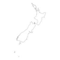 Highly detailed New Zealand map with borders isolated on background vector