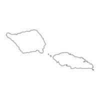 Highly detailed Samoa map with borders isolated on background vector