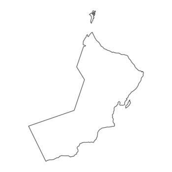 Highly detailed Sultanate of Oman map with borders isolated on background vector