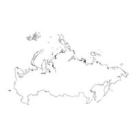 Highly detailed Russian Federation map with borders isolated on background vector