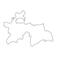 Highly detailed Tajikistan map with borders isolated on background vector