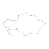 Highly detailed Kazakhstan map with borders isolated on background vector