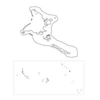 Highly detailed Kiribati map with Christmas Island and borders isolated on background vector