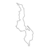 Highly detailed Malawi map with borders isolated on background vector