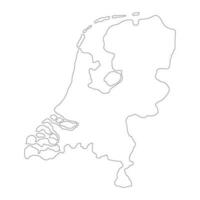 Mapa de Holanda muy detallado con bordes aislados en segundo plano. vector