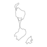 Highly detailed Saint Pierre and Miquelon map with borders isolated on background vector