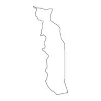 Mapa de Togo muy detallado con bordes aislados en segundo plano. vector