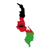 malawi mapa silueta con bandera aislado en blanco antecedentes vector