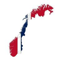 Norway map silhouette with flag isolated on white background vector