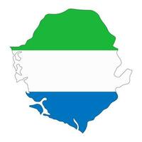 Sierra Leone map silhouette with flag isolated on white background vector