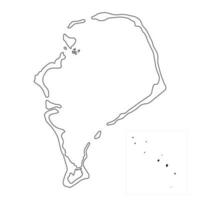 mapa tuvalu muy detallado con bordes aislados en el fondo vector