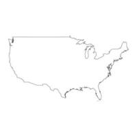 Highly detailed USA map with borders isolated on background vector