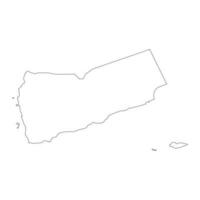 Mapa de yemen muy detallado con bordes aislados en segundo plano. vector