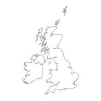 Highly detailed United Kingdom map with borders isolated on background vector