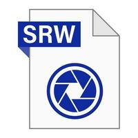 diseño plano moderno del icono de archivo srw para web vector