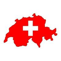 Switzerland map silhouette with flag isolated on white background vector