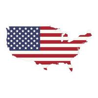 USA map silhouette with flag isolated on white background vector