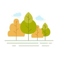 vector ilustración en sencillo mínimo naturaleza paisaje, plano estilo resumen horizontal bandera y antecedentes con Copiar espacio para texto - encabezamiento imágenes para web