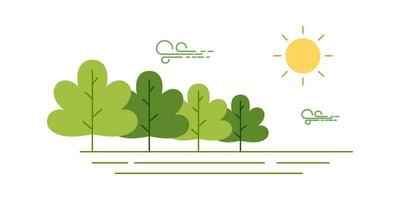 vector ilustración en sencillo mínimo naturaleza paisaje, plano estilo resumen horizontal bandera y antecedentes con Copiar espacio para texto - encabezamiento imágenes para web