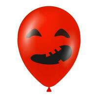 Halloween red balloon illustration with scary and funny face vector