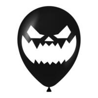 Halloween black balloon illustration with scary and funny face vector