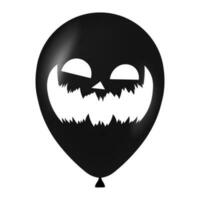 Halloween black balloon illustration with scary and funny face vector