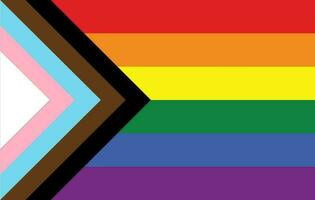 bandera del orgullo del progreso nueva bandera del orgullo lgbtq vector