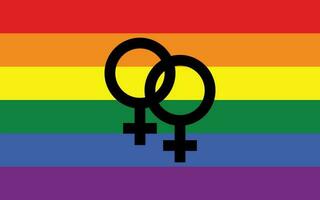 Rainbow Lesbian pride flag Sexual identity pride flag vector