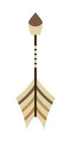 Ethnic Arrow Illustration. Boho Arrow In Flat Design Illustration.  Decorative design element in Boho style. Vector illustration isolated on white background.