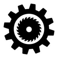 Circular saw in gear simple icon. From Working tools, Construction and Manufacturing icons vector