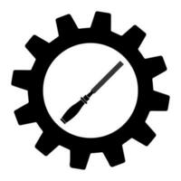 File tool in gear icon simple illustration on white background vector