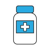 Medical tablets, pills bottle, simple flat illustration vector