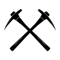 Mining pickaxe equipment tool isolated symbol in black and white vector