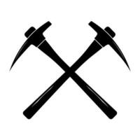 Mining pickaxe equipment tool isolated symbol in black and white vector